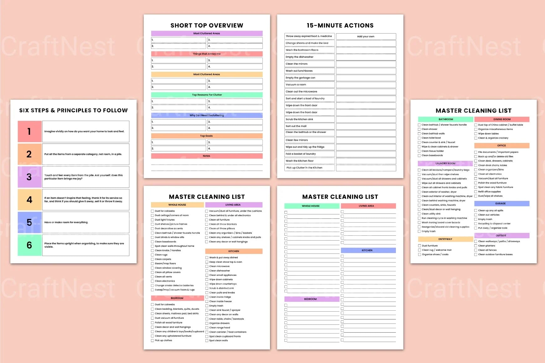 Decluttering and Cleaning Organizer KDP - CraftNest - Digital Crafting and Art