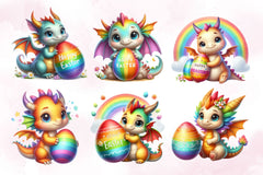 Easter Baby Dragon Clipart Bundle - CraftNest - Digital Crafting and Art