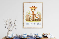 Giraffe Peeking Fence Clipart Bundle 4 - CraftNest - Digital Crafting and Art