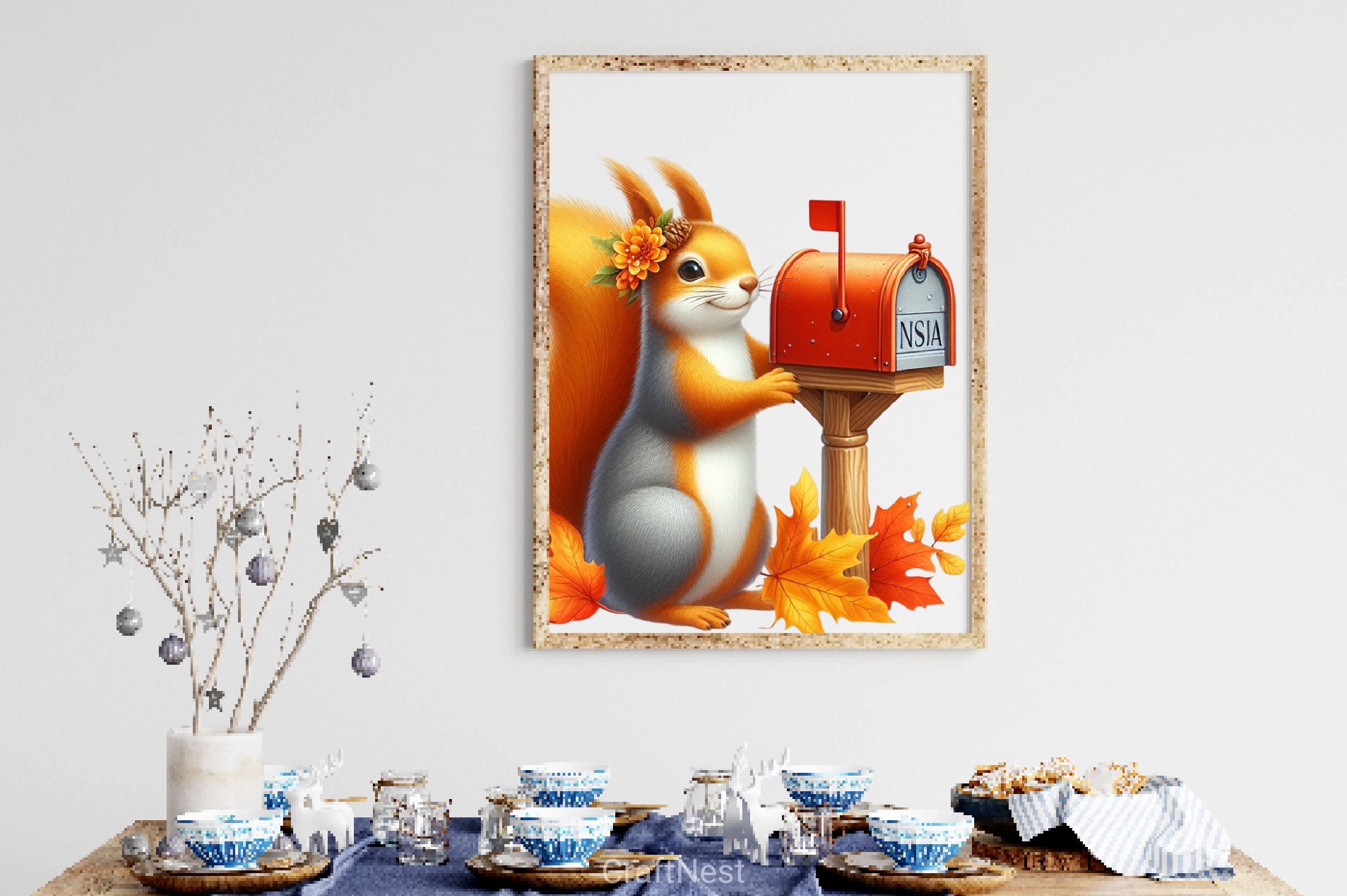 Autumn Squirrel With Mailbox Clipart Bundle 2 - CraftNest - Digital Crafting and Art