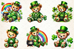 St Patrick's Teddy Bear Clipart Bundle - CraftNest - Digital Crafting and Art