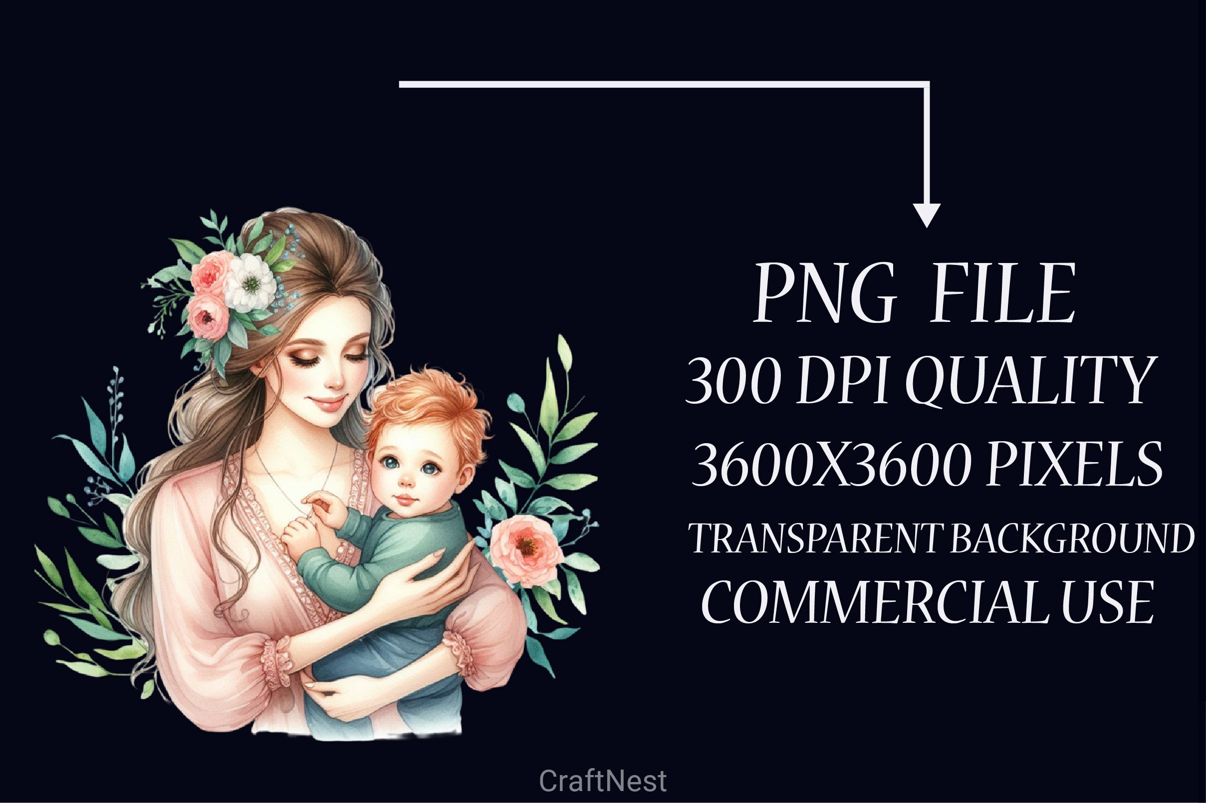 Mom & Baby Clipart Bundle 3 - CraftNest - Digital Crafting and Art