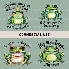 Funny Frog Quotes Clipart Bundle - CraftNest - Digital Crafting and Art