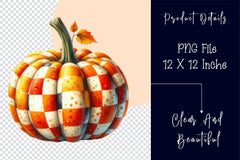Checkered Pumpkin Clipart Bundle 2 - CraftNest - Digital Crafting and Art