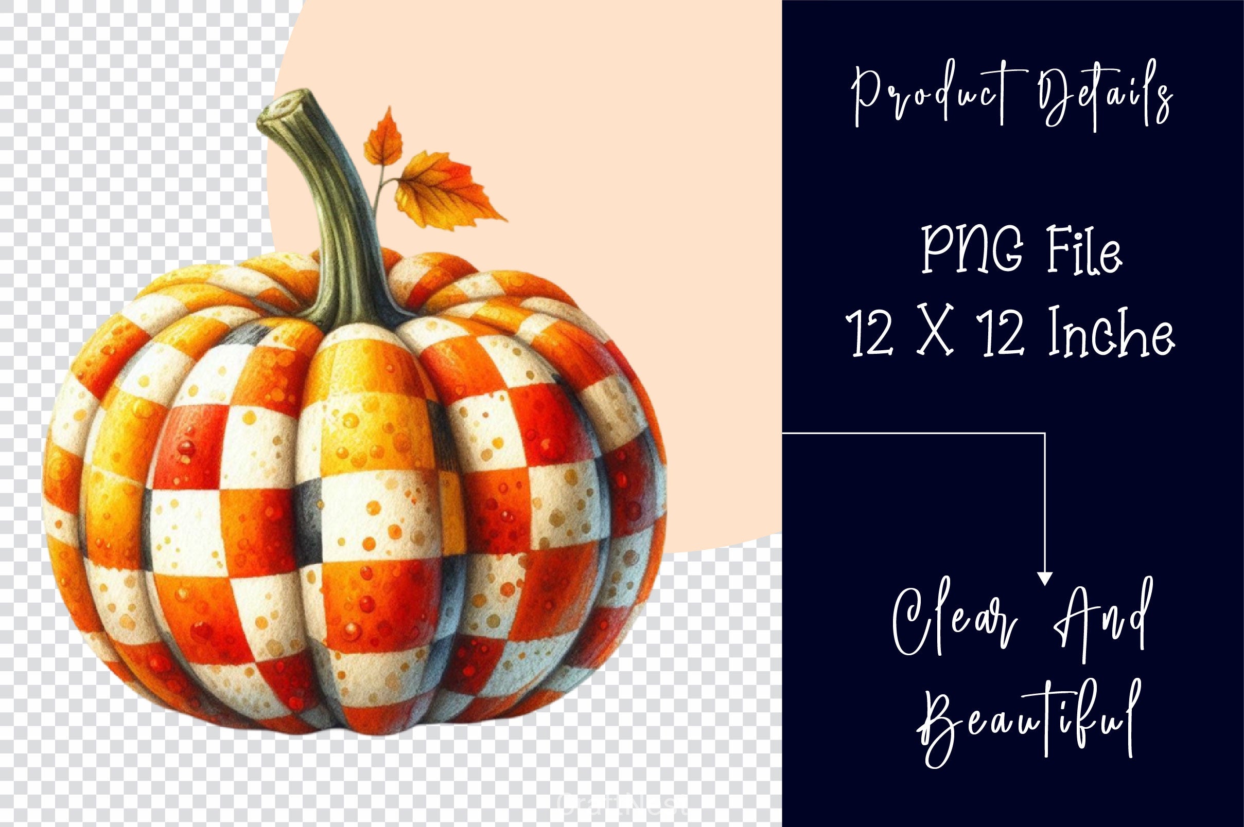 Checkered Pumpkin Clipart Bundle 2 - CraftNest - Digital Crafting and Art