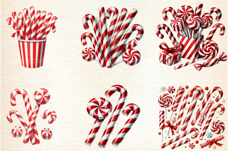 Candy Cane Clipart Bundle 2 - CraftNest - Digital Crafting and Art