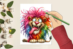 Funny Crazy Lion Clipart Bundle - CraftNest - Digital Crafting and Art