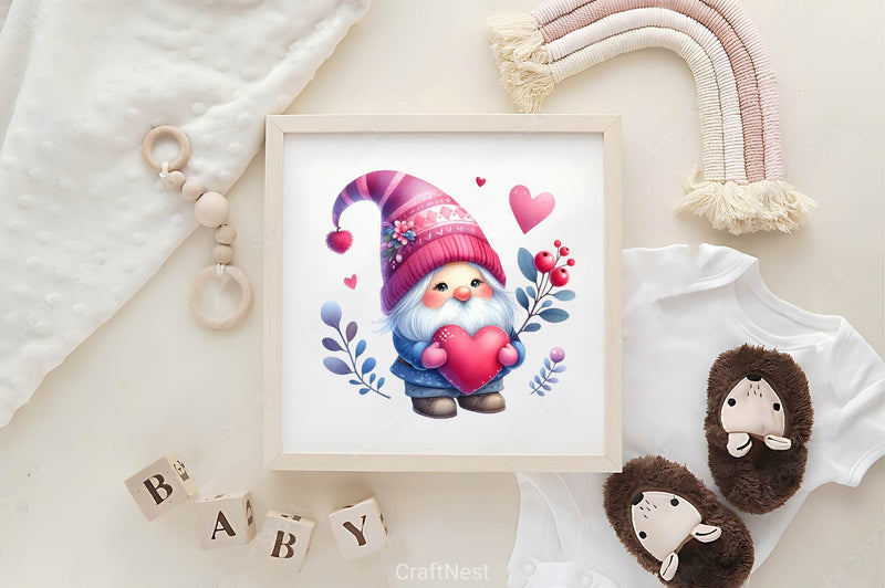 Valentine Gnome Clipart Bundle - CraftNest - Digital Crafting and Art