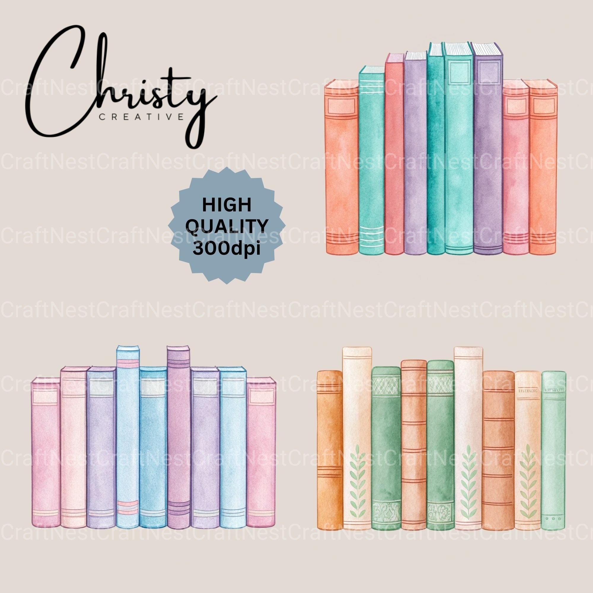 Book Borders Clipart Bundle - CraftNest - Digital Crafting and Art