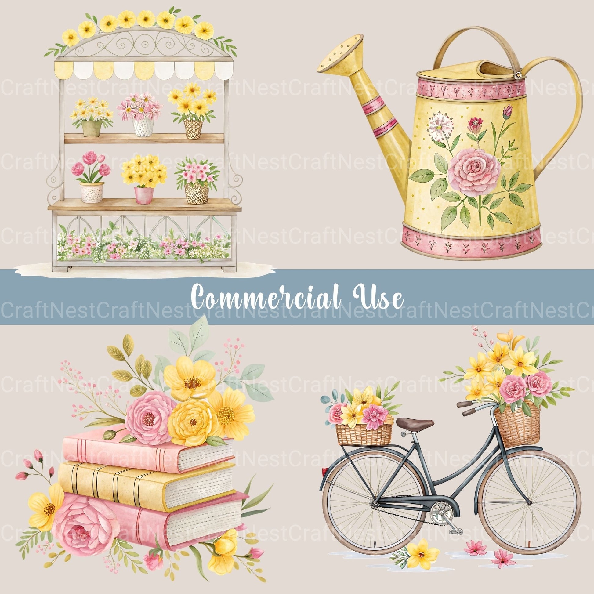 Spring Yellow Clipart Bundle - CraftNest - Digital Crafting and Art