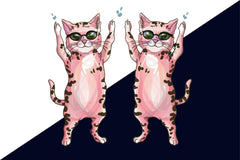Pink Funny Dabbing Cats Clipart Bundle - CraftNest - Digital Crafting and Art