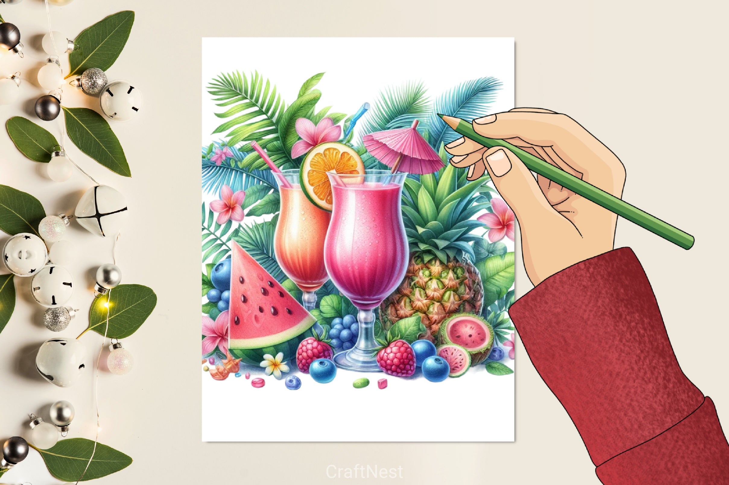 Tropical Cocktail Clipart Bundle - CraftNest - Digital Crafting and Art
