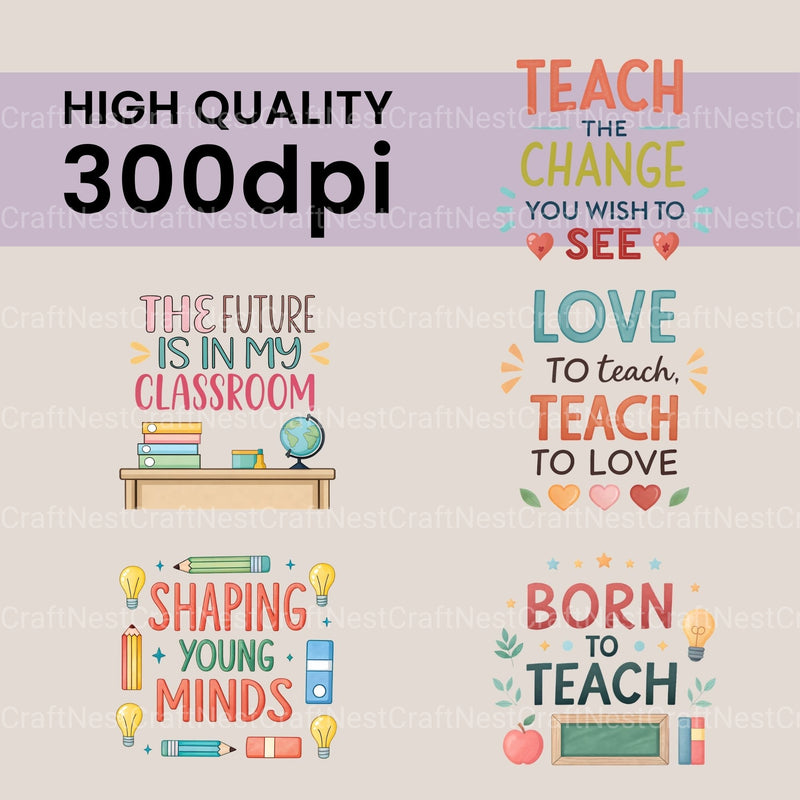 Teacher Quotes Clipart Bundle - CraftNest - Digital Crafting and Art