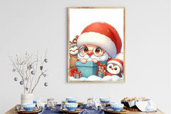 Christmas Peeking Santa Clipart Bundle - CraftNest - Digital Crafting and Art