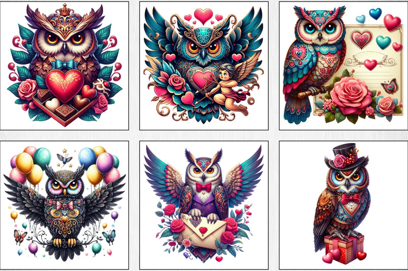 Valentine Owl Clipart Bundle 2 - CraftNest - Digital Crafting and Art