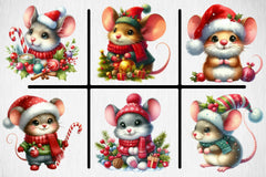 Christmas Mouse Clipart Bundle - CraftNest - Digital Crafting and Art