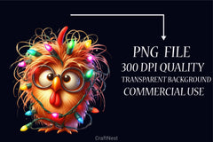 Christmas Rooster Clipart Bundle - CraftNest - Digital Crafting and Art