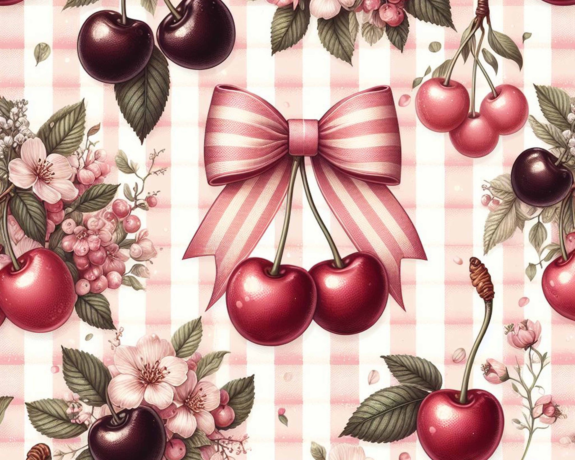 Cherry Seamless Digital Paper - CraftNest - Digital Crafting and Art