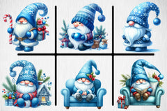 Blue Christmas Gnomes Clipart Bundle - CraftNest - Digital Crafting and Art