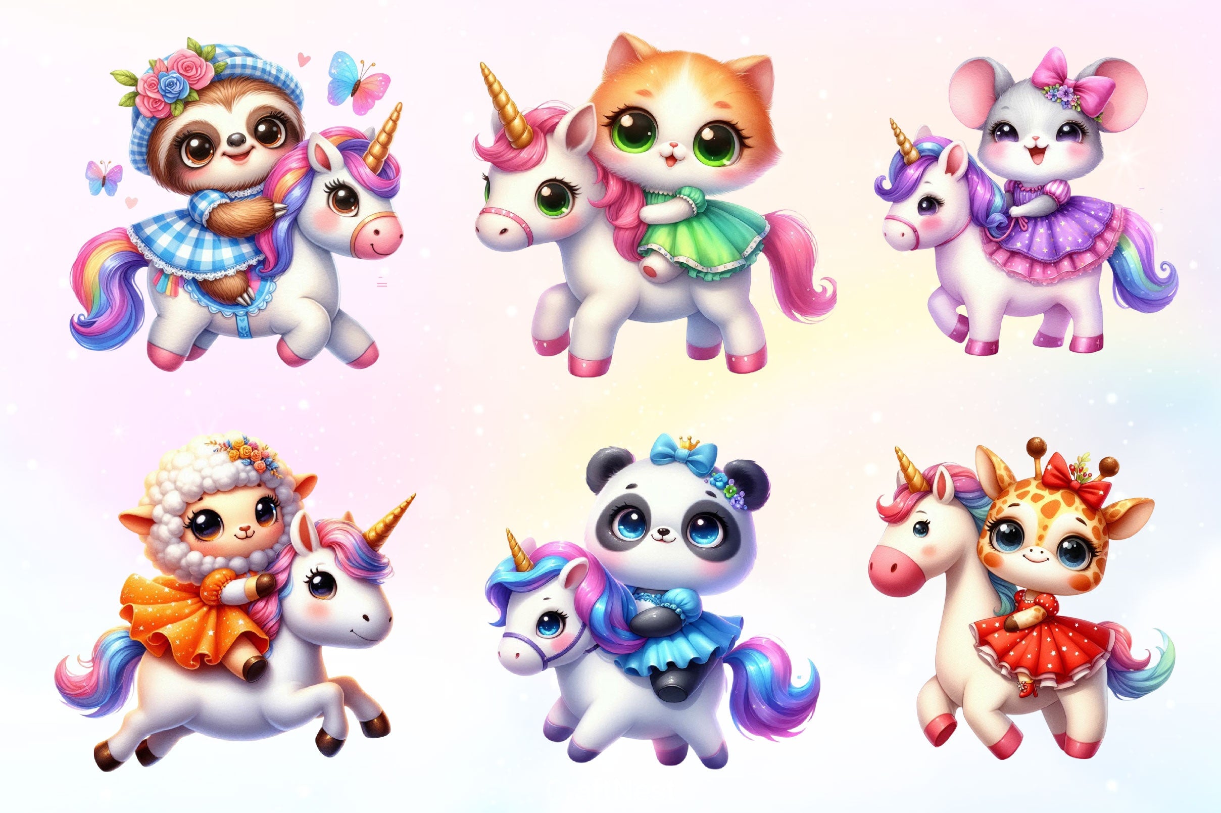 Cute Animals Clipart Bundle 6 - CraftNest - Digital Crafting and Art