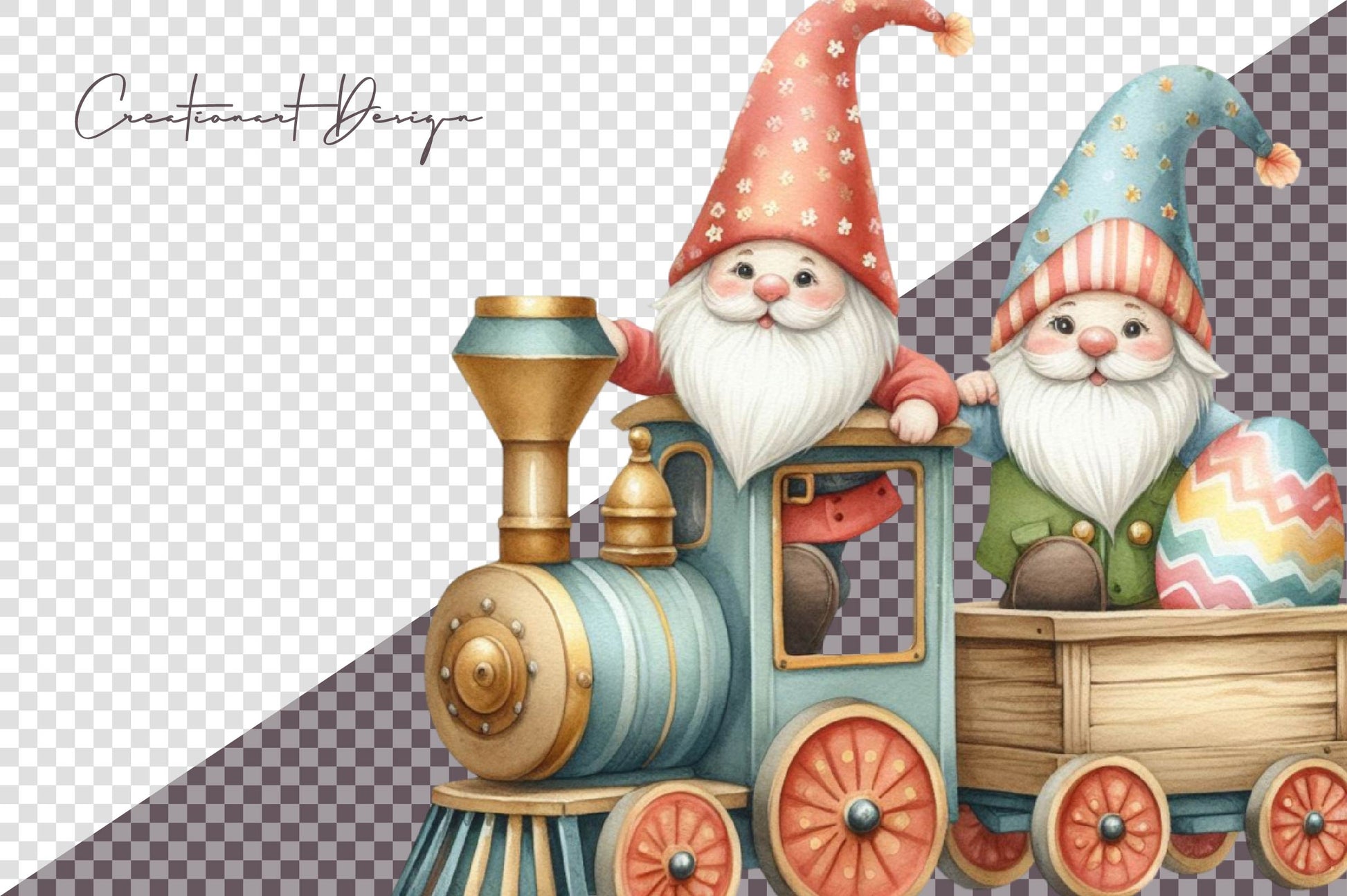Easter Gnome Train Clipart Bundle - CraftNest - Digital Crafting and Art