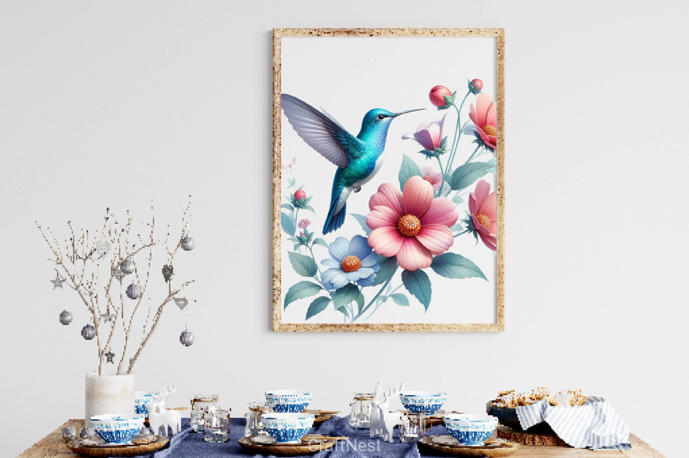 Flower Hummingbird Clipart Bundle - CraftNest - Digital Crafting and Art