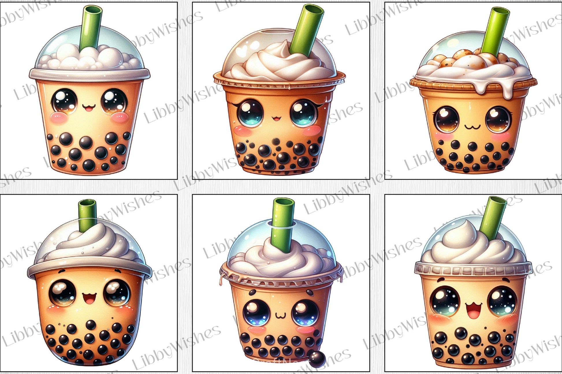 Kawaii Boba Tea Clipart Bundle - CraftNest - Digital Crafting and Art
