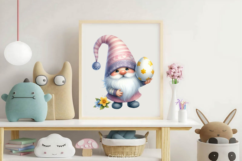 Watercolour Easter Gnomes Clipart Bundle - CraftNest - Digital Crafting and Art
