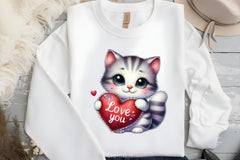 Love You Cat Valentine's Clipart Bundle 2 - CraftNest - Digital Crafting and Art