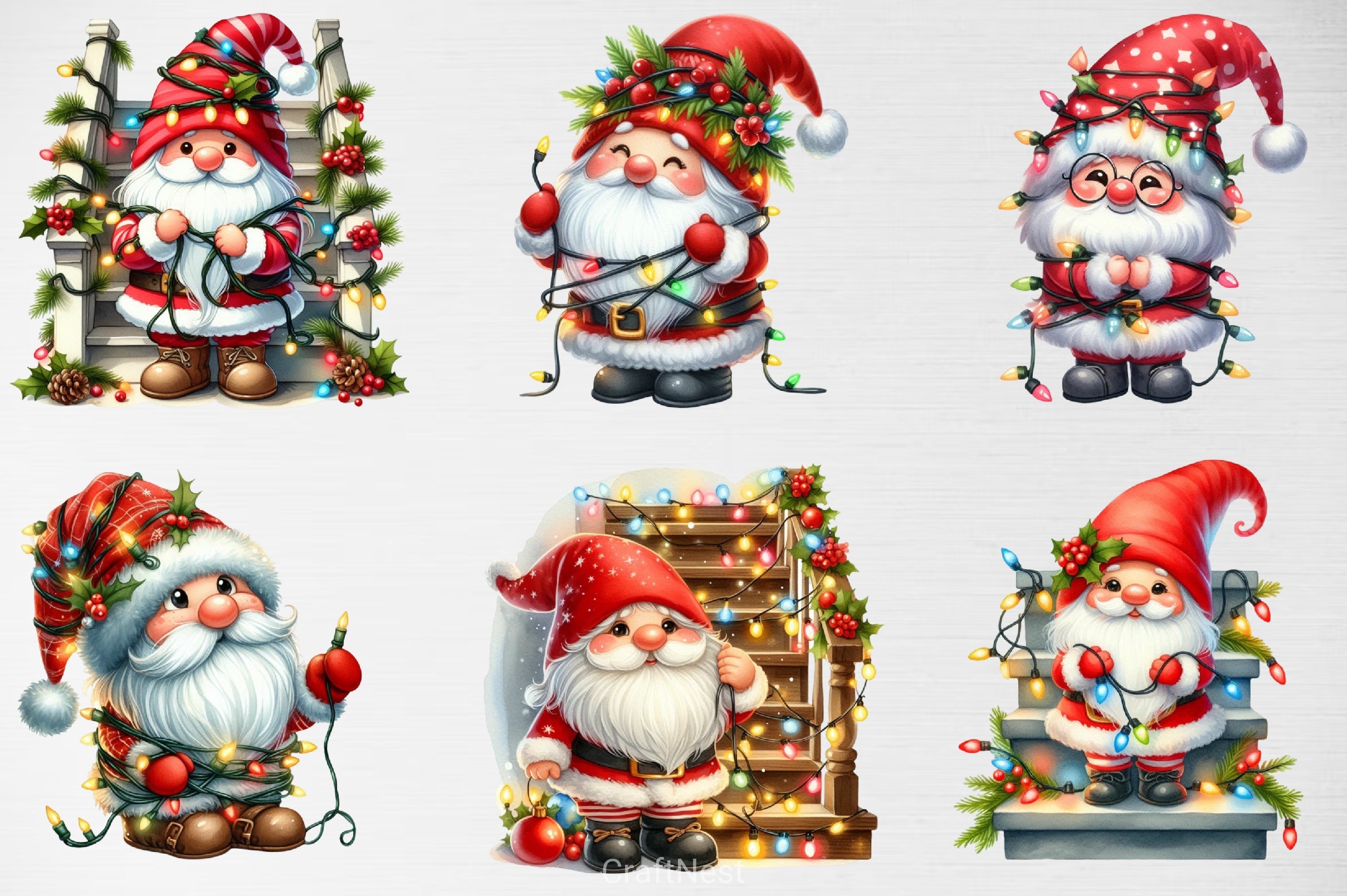 Christmas Santa Clipart Bundle 5 - CraftNest - Digital Crafting and Art