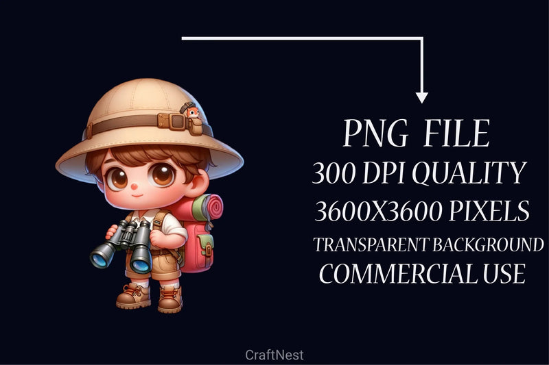 Safari Outfit Boy Clipart Bundle - CraftNest - Digital Crafting and Art