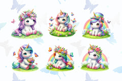 Cute Unicorn Clipart Bundle 13 - CraftNest - Digital Crafting and Art