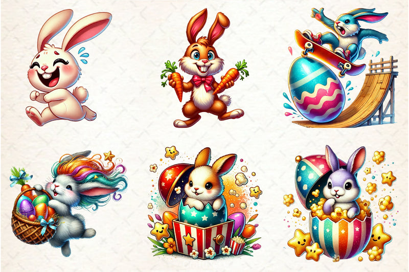 Funny Easter Bunnies Clipart Bundle - CraftNest - Digital Crafting and Art