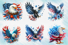 American Flag Eagle Wings Clipart Bundle - CraftNest - Digital Crafting and Art