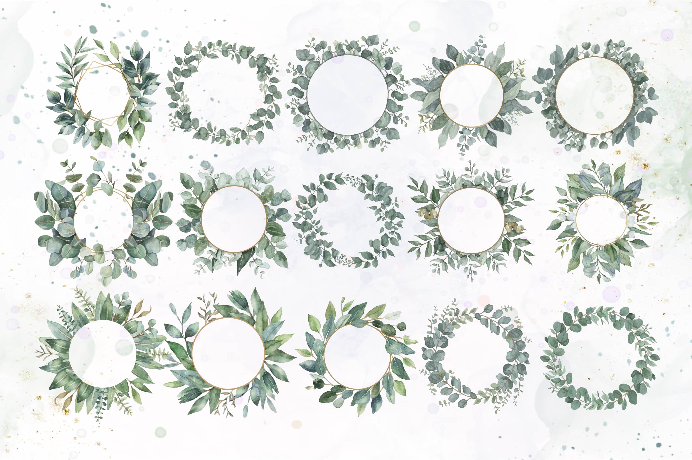 Boho Flower Greenery Bouquet Clipart Bundle - CraftNest - Digital Crafting and Art