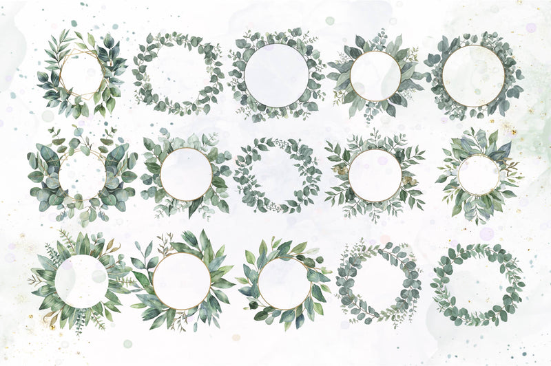 Boho Flower Greenery Bouquet Clipart Bundle - CraftNest - Digital Crafting and Art