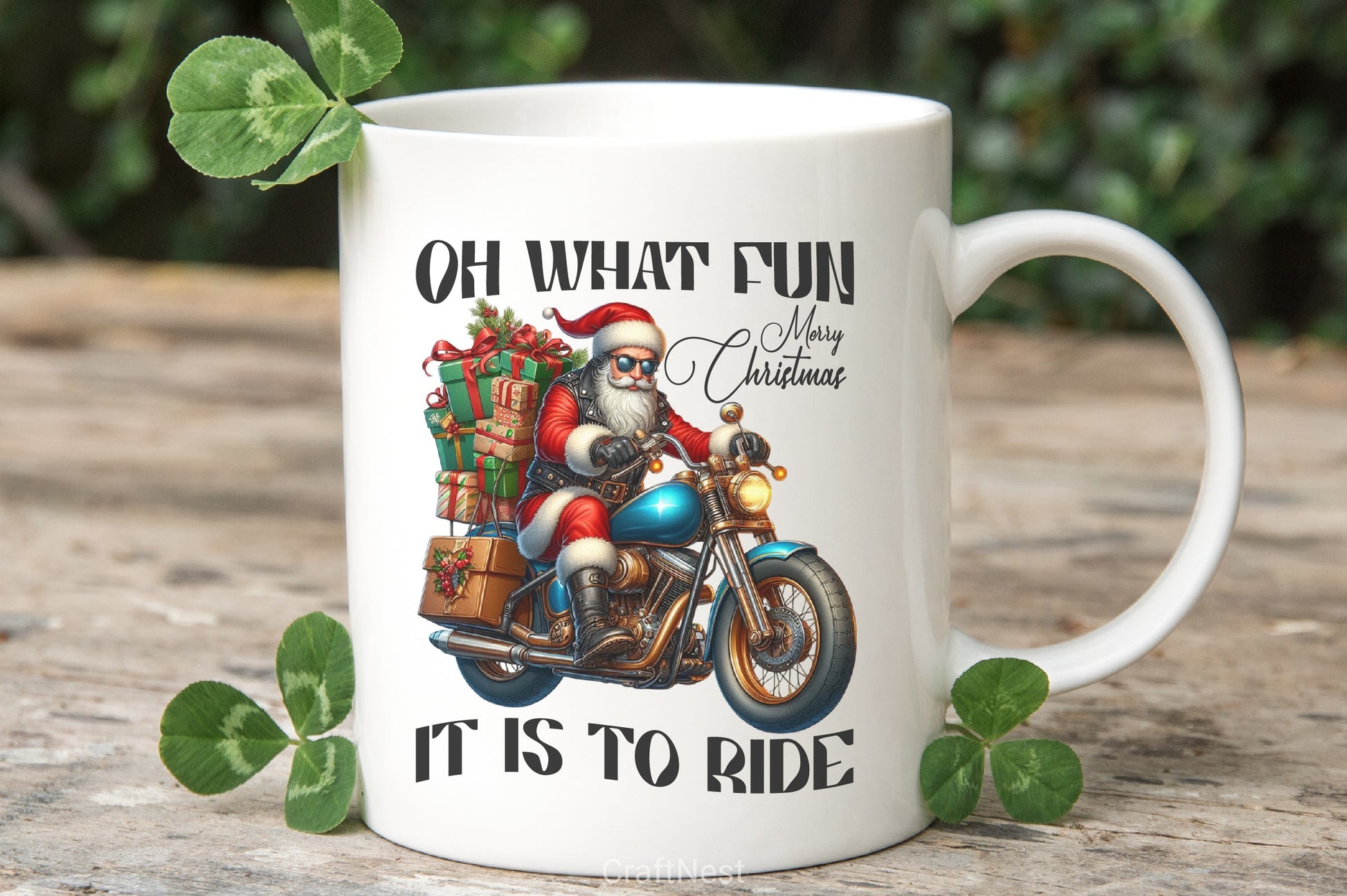 Christmas Biker Santa Clipart Bundle - CraftNest - Digital Crafting and Art