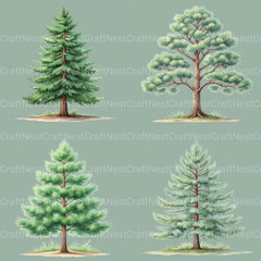 Pine Trees Clipart Bundle - CraftNest - Digital Crafting and Art
