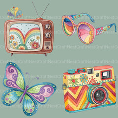 Groovy Stuff Clipart Bundle - CraftNest - Digital Crafting and Art