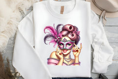 Mardi Gras Carnival Mask Girl Clipart Bundle 1 - CraftNest - Digital Crafting and Art