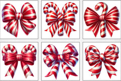 Candy Cane Bow Clipart Bundle - CraftNest - Digital Crafting and Art