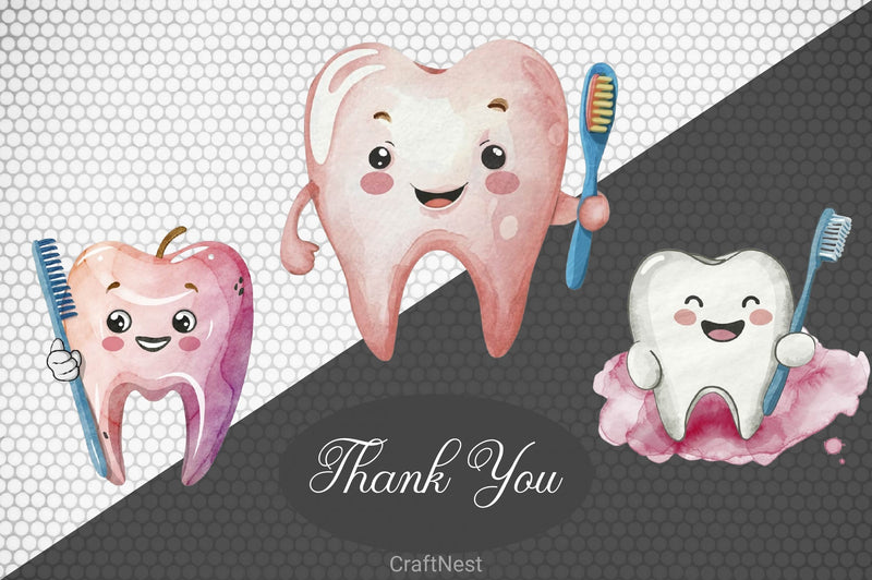 Dentist Tooth Teeth Clip Art Clipart Bundle - CraftNest - Digital Crafting and Art