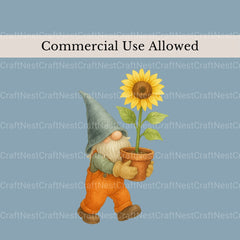 Gnomes Gardening 2 Clipart Bundle - CraftNest - Digital Crafting and Art