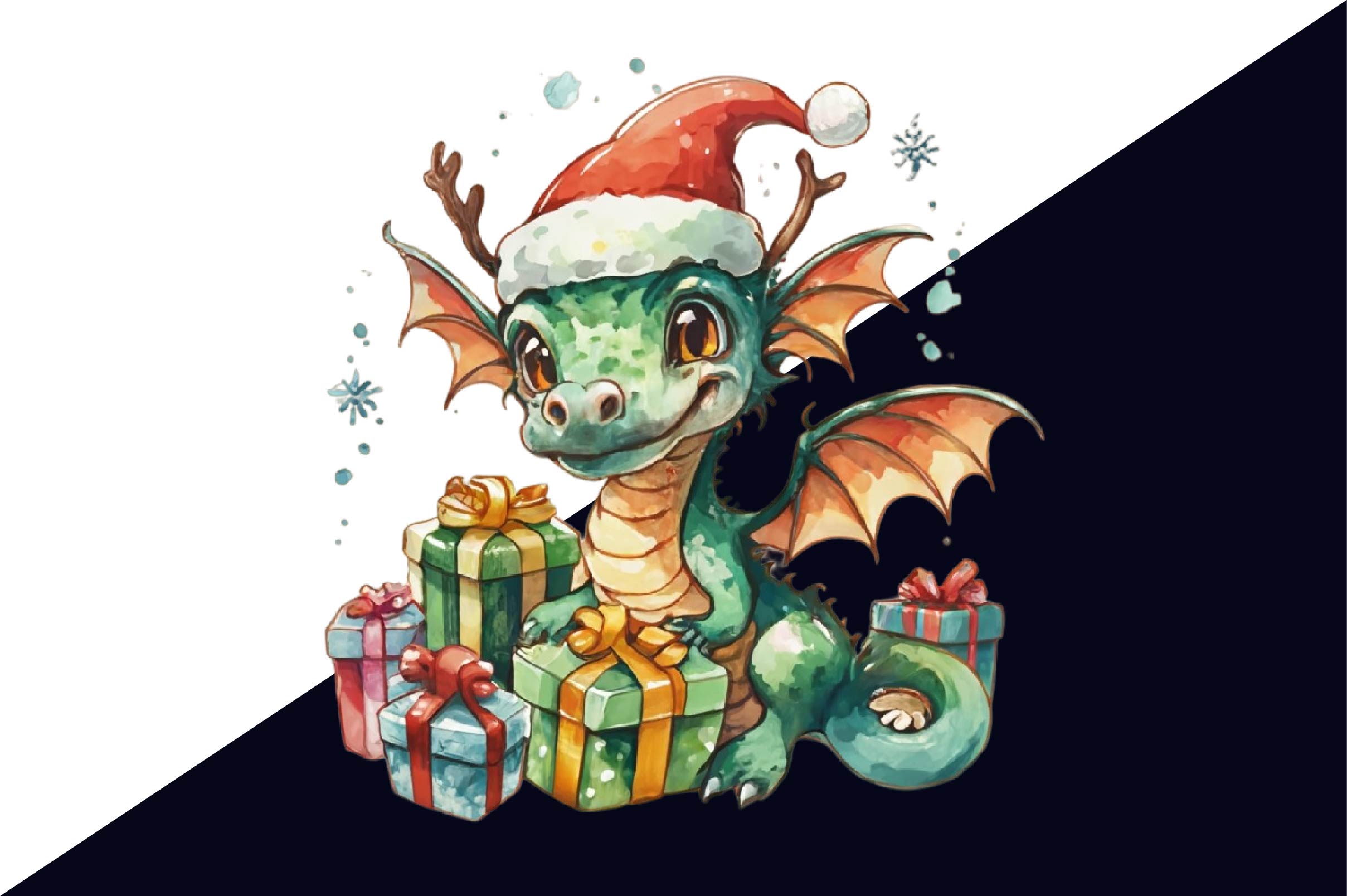 Cute Christmas Dragon Clipart Bundle - CraftNest - Digital Crafting and Art