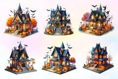 Halloween House Clipart Bundle 2 - CraftNest - Digital Crafting and Art