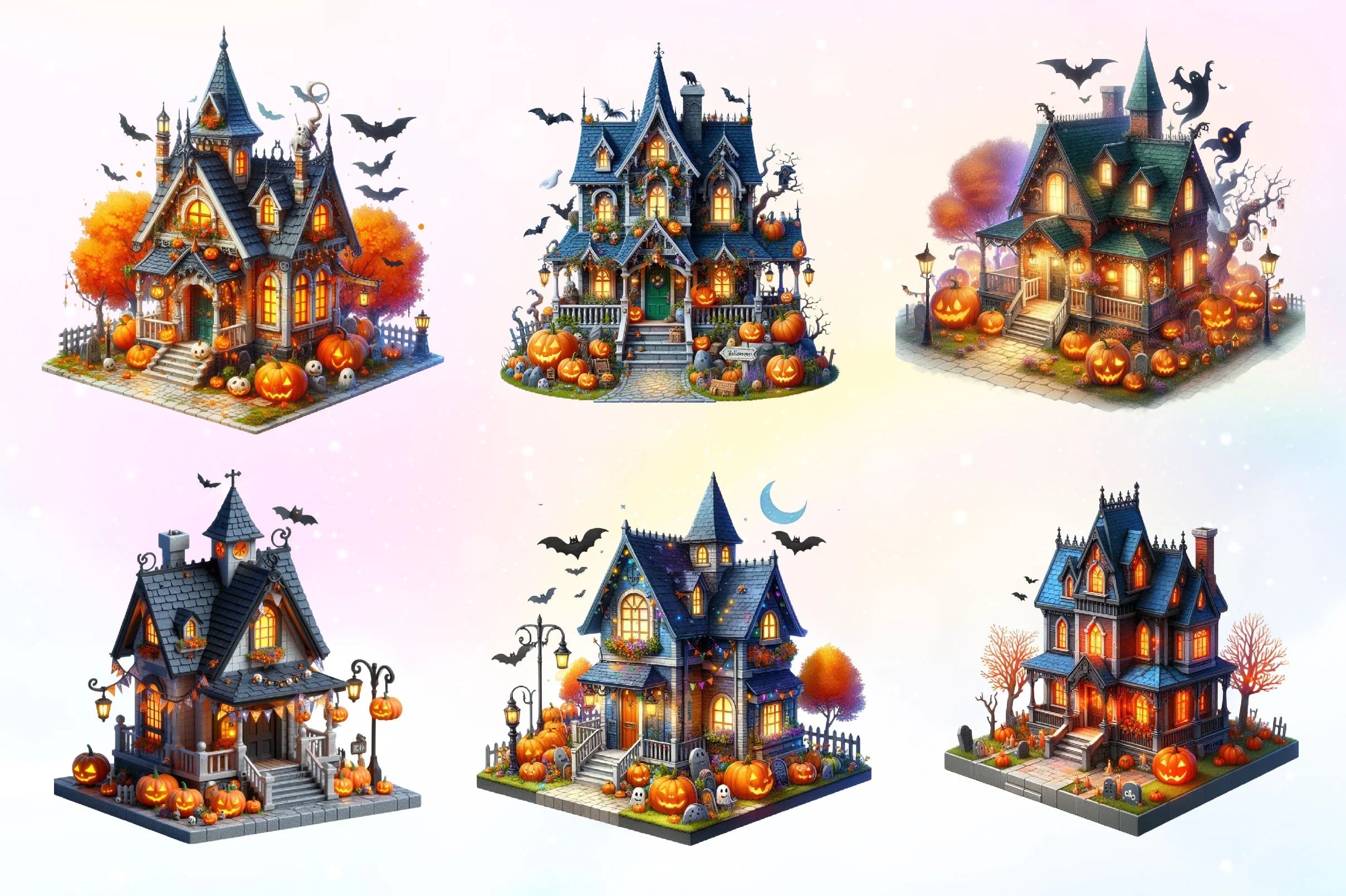 Halloween House Clipart Bundle 2 - CraftNest - Digital Crafting and Art