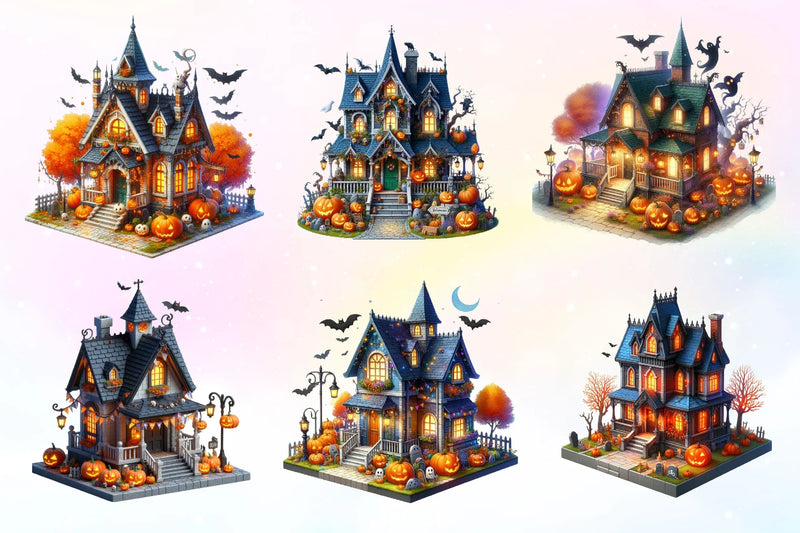 Halloween House Clipart Bundle 2 - CraftNest - Digital Crafting and Art