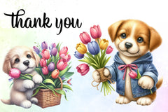 Cute Dog Flower Clipart Bundle - CraftNest - Digital Crafting and Art