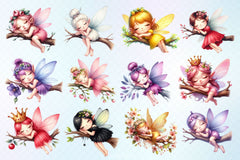Sleeping Fairy Clipart Bundle - CraftNest - Digital Crafting and Art