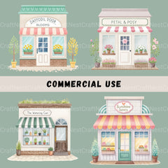 Village Shops Spring Clipart Bundle - CraftNest - Digital Crafting and Art